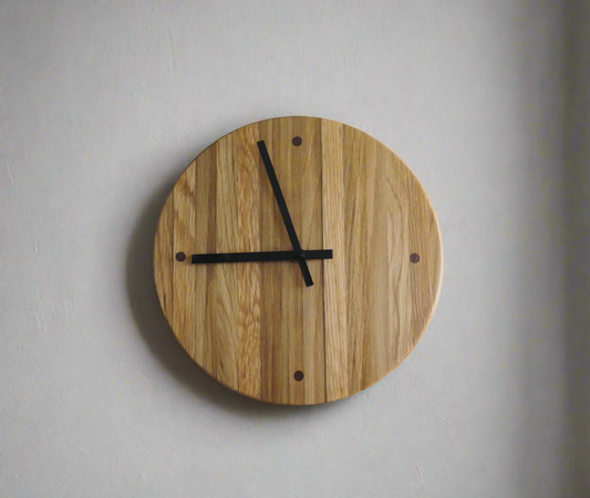 Minimalist Circular large Oak clock